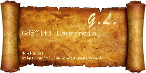 Göltl Laurencia névjegykártya